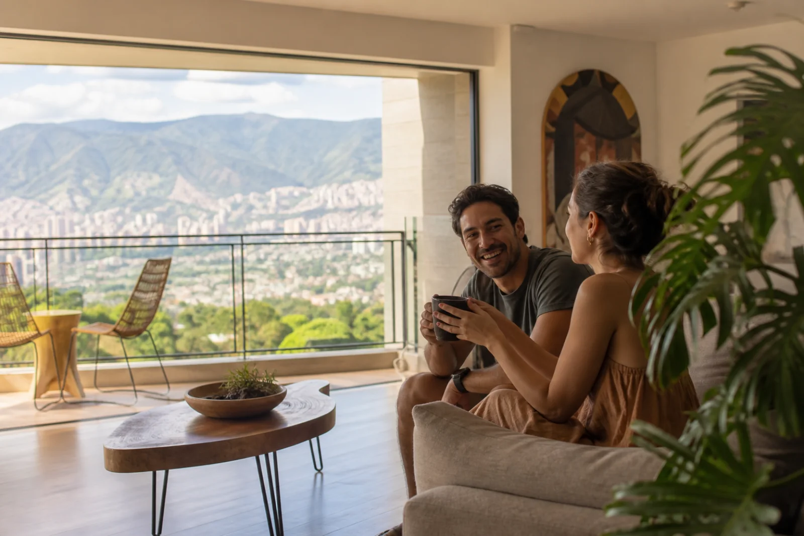 Huéspedes disfrutando de una cálida estadía en un apartamento de Medellín